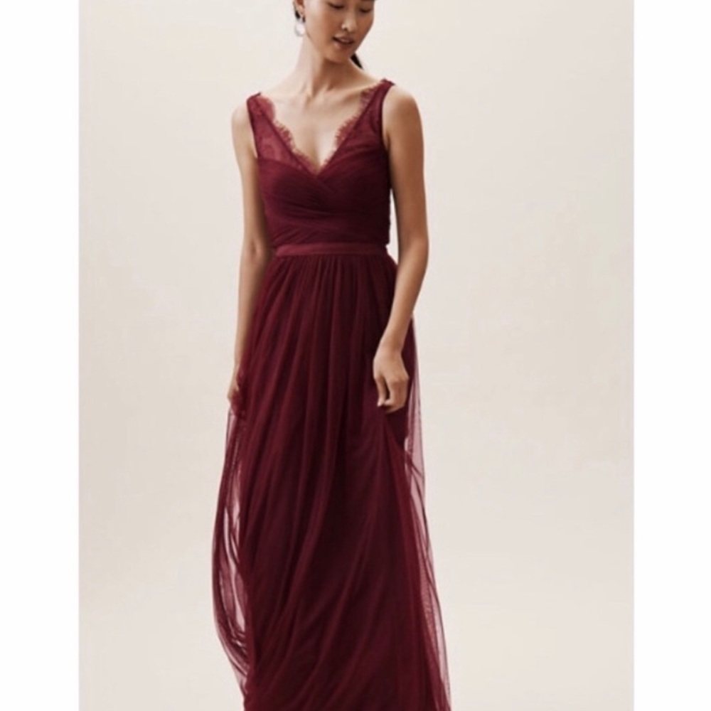 BHLDN Bordeaux bridesmaid dress